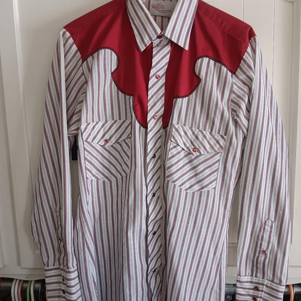 Vintage 80s Karman Kenny Roger's Collection Men's Western Button Down Shirt (M)